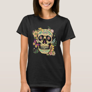 Dia De Los Muertos Sugar Skull Flower Day Of The D T-Shirt