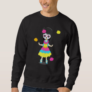Dia De Los Muertos Sugar Skull For Girls Sweatshirt