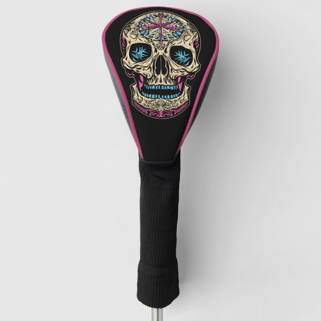 Dia De Los Muertos Sugar Skull Golf Head Cover (Front)