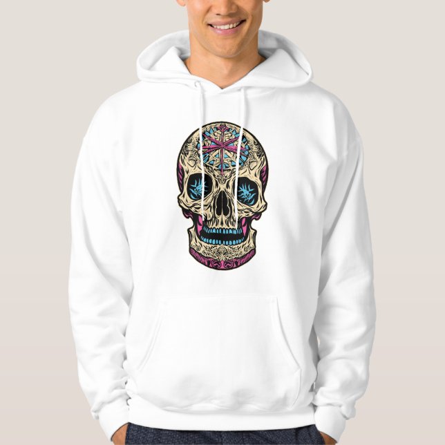 Dia De Los Muertos Sugar Skull Hoodie (Front)
