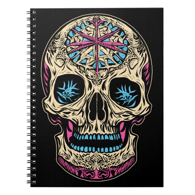 Dia De Los Muertos Sugar Skull Notebook (Front)