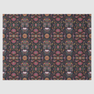 Día de los Muertos Sugar Skull Pattern Decoupage Tissue Paper