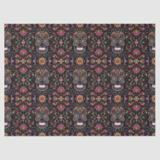 Día de los Muertos Sugar Skull Pattern Decoupage Tissue Paper