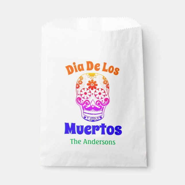 Dia De Los Muertos Sugar Skull | Personalised Favour Bag (Front)