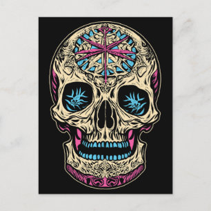 Dia De Los Muertos Sugar Skull Postcard