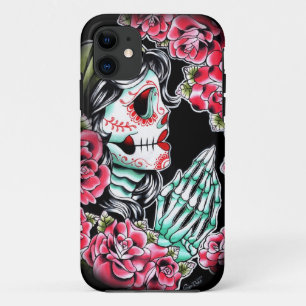 Dia De Los Muertos Sugar Skull Tattoo Flash iPhone 11 Case