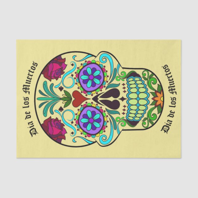 Dia de los Muertos Sugar Skull Tissue Paper Wrap (Front)