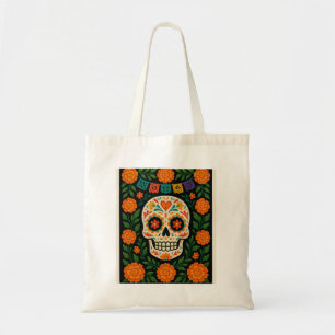 Día de los Muertos Sugar Skull Tote Bag 