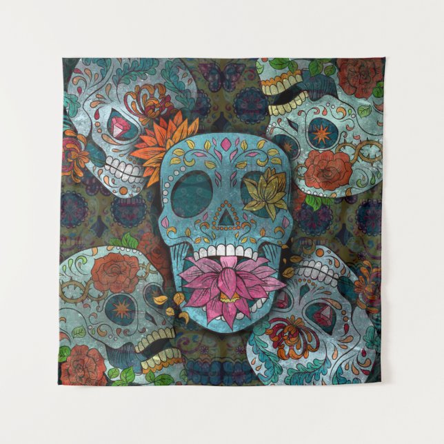 Dia De Los Muertos Tapestry (Front)