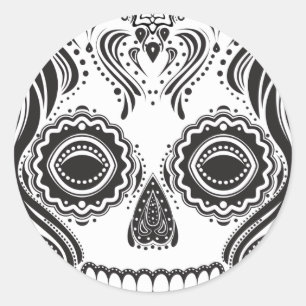 Dia de los Muertos That Girl Skull Classic Round Sticker
