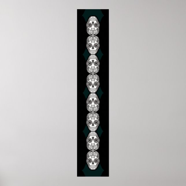 Dia de los Muertos That Girl Skull Diamond Pattern Poster (Front)