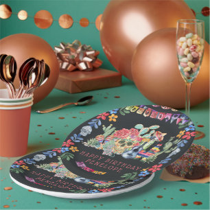 Día de los Muertos Theme Personalized Paper Plate
