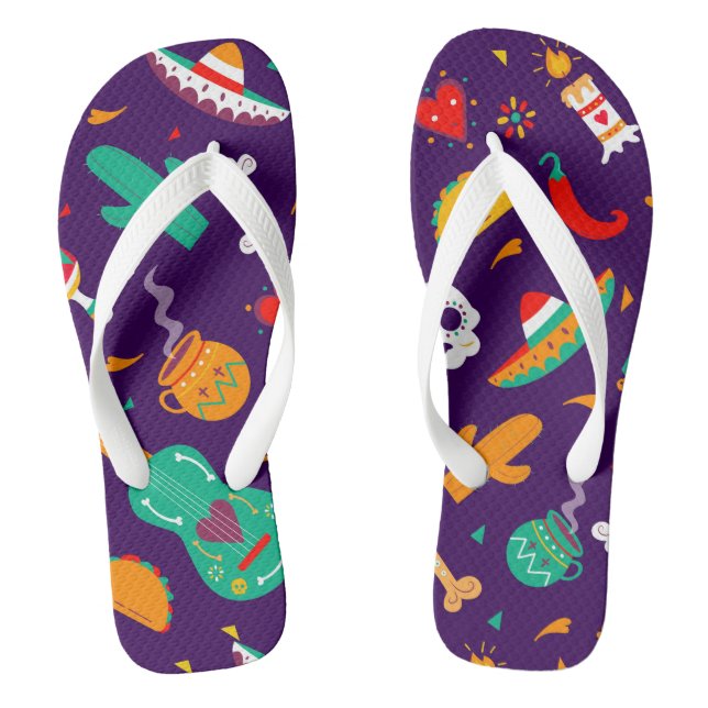 Dia De Los Muertos Thongs (Footbed)