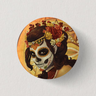 Dia De Los Muertos Throw Pillow 3 Cm Round Badge