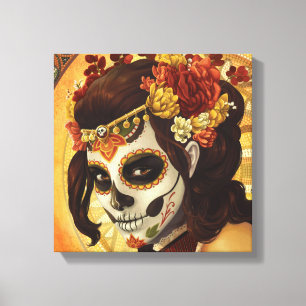 Dia De Los Muertos Throw Pillow Canvas Print