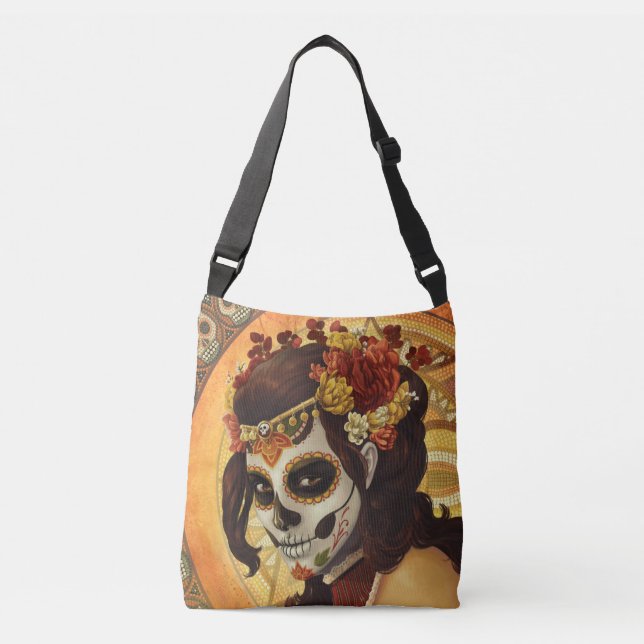 Dia De Los Muertos Throw Pillow Crossbody Bag (Front)