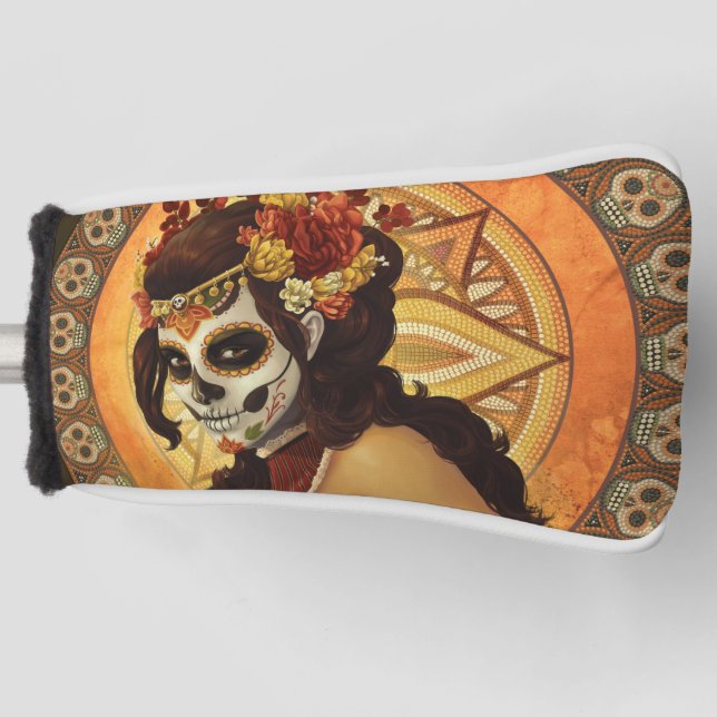 Dia De Los Muertos Throw Pillow Golf Head Cover (Front)