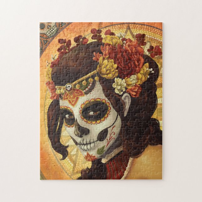 Dia De Los Muertos Throw Pillow Jigsaw Puzzle (Vertical)