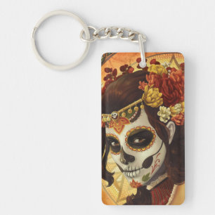 Dia De Los Muertos Throw Pillow Key Ring