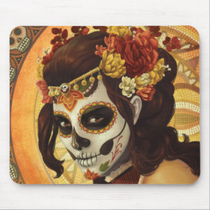 Dia De Los Muertos Throw Pillow Mouse Pad