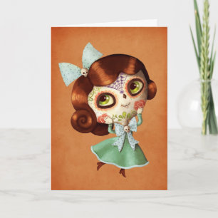 Dia de Los Muertos Vintage Doll Card