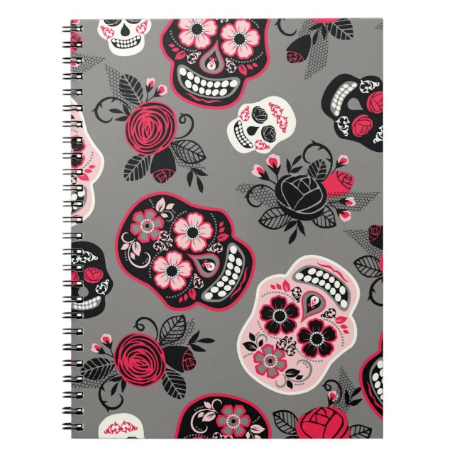 Dia de los Muertos: Vintage Pattern Notebook (Front)