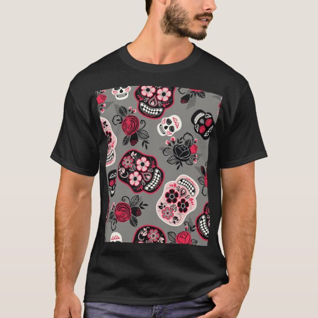 Dia de los Muertos: Vintage Pattern T-Shirt (Front)