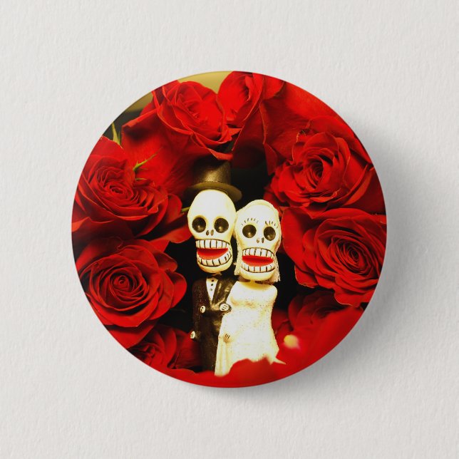 Dia de los Muertos Wedding 6 Cm Round Badge (Front)