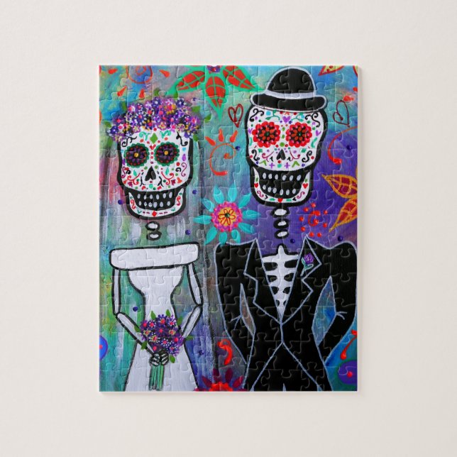 DIA DE LOS MUERTOS WEDDING JIGSAW PUZZLE (Vertical)