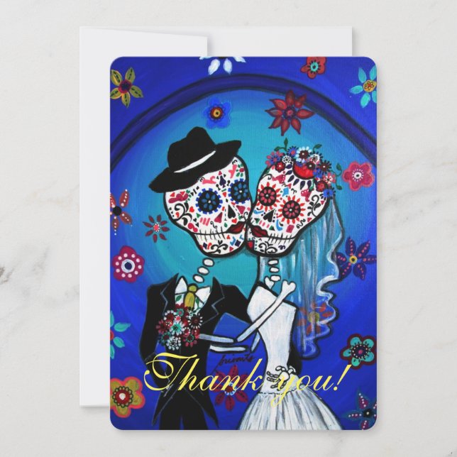 DIA DE LOS MUERTOS WEDDING THANK YOU CARD (Front)