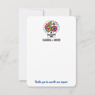 Dia De Los Muertos Wedding Thank You Card