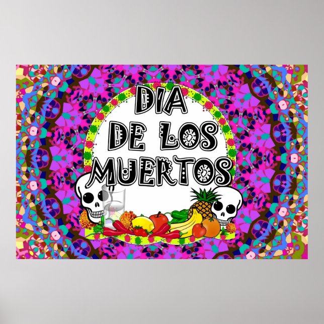 Dia De Los Muertos Wild Colors Poster (Front)