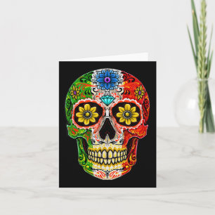 Dia De Muertos Cinco De Mayo Sugar Skull Mexican F Card