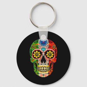 Dia De Muertos Cinco De Mayo Sugar Skull Mexican F Key Ring