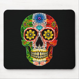 Dia De Muertos Cinco De Mayo Sugar Skull Mexican F Mouse Pad