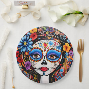 Dia de Muertos☠️ La Calavera Catrina Paper Plate