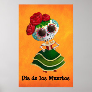 Dia de Muertos Mexican Miss Death Poster