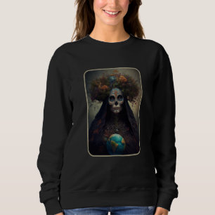 Dia De Muertos Mother Earth Dead Women Floral Suga Sweatshirt
