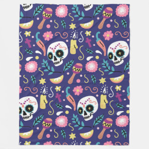 Día de Muertos Pattern Fleece Blanket