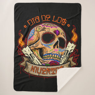 Dia De Muertos Sherpa Blanket