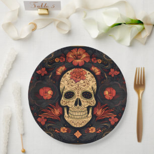 Dia de Muertos☠️ Sugar Skull  Paper Plate