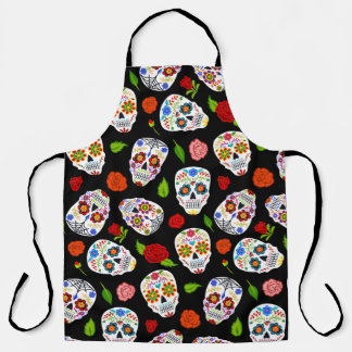 Dia Los Muertos: sugar skulls pattern. Apron