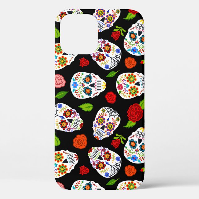 Dia Los Muertos: sugar skulls pattern. Case-Mate iPhone Case (Back)