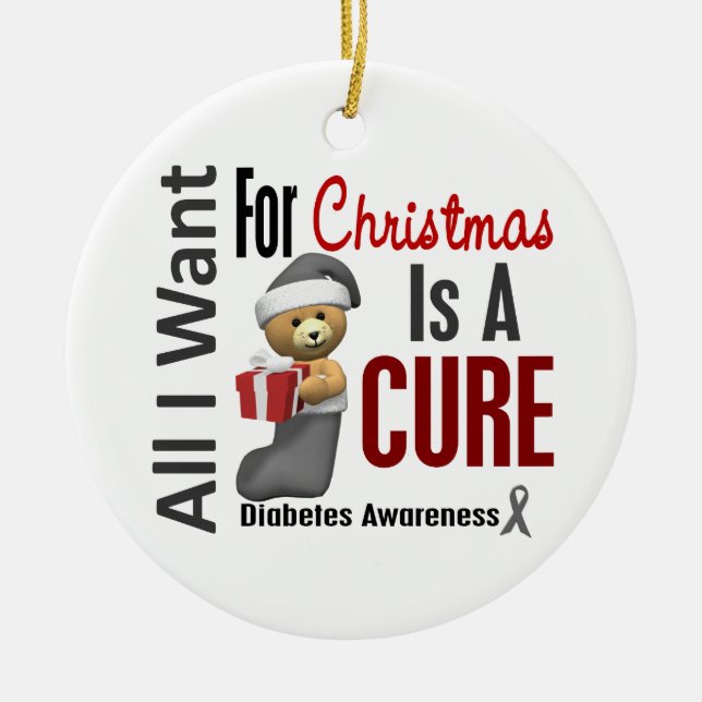 Diabetes All I Want For Christmas Ornaments (Front)