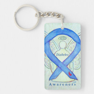 Diabetes Angel Awareness Ribbon Keychain