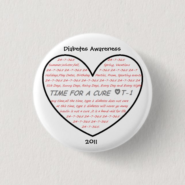 Diabetes Awareness 2011 3 Cm Round Badge (Front)