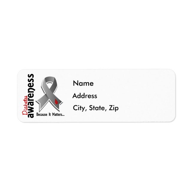 Diabetes Awareness 5 Return Address Label (Front)