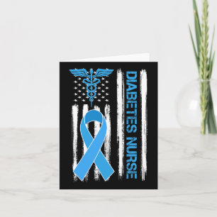 Diabetes Awareness American Flag Diabetes Nurse  Card