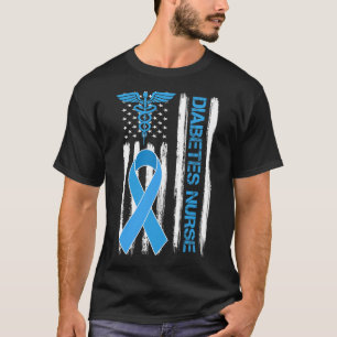 Diabetes Awareness American Flag Diabetes Nurse T-Shirt