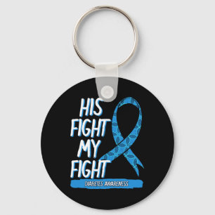Diabetes Awareness Blue Fight Ribbon DM Diabetic G Key Ring